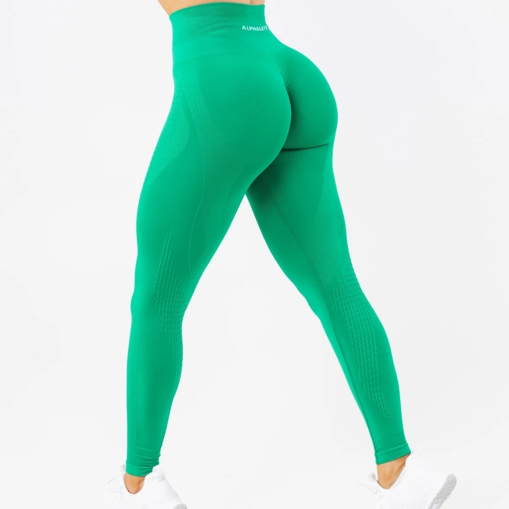 Alphalete Green Leggings High-Waisted Performance Fit